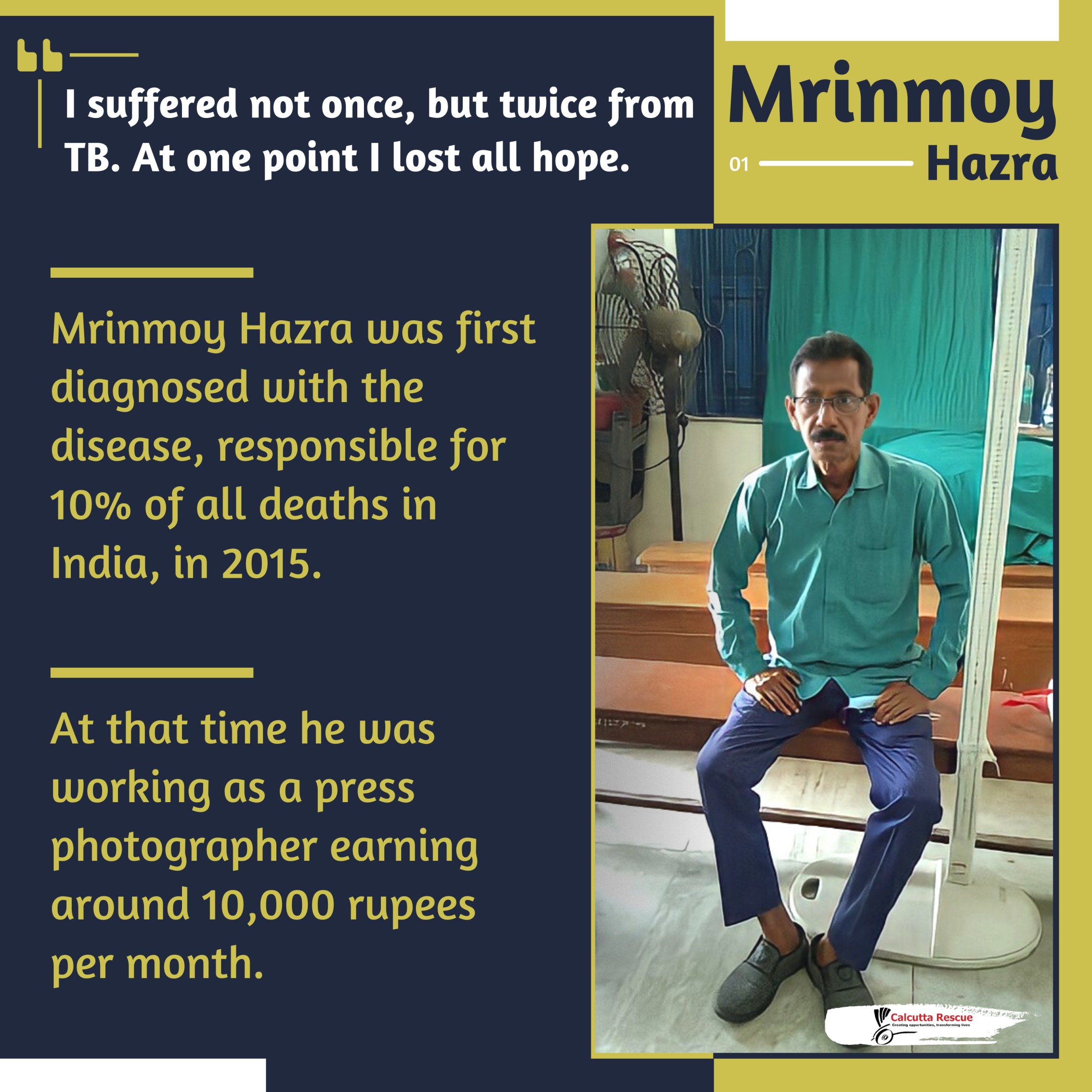 Read more about the article 57-year-old Mrinmoy is cured of TB, after seven years.