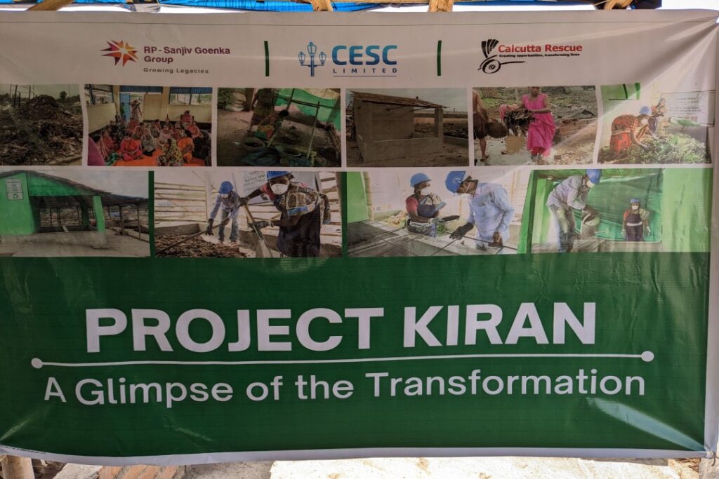 a huge banner named in Project Kiran showing the work of the vermicompost project